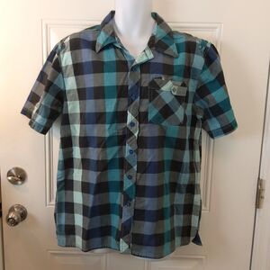 (3/$20) ENYCE button front checkered shirt